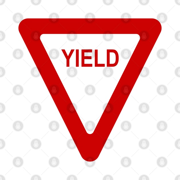 Yield Sign Symbol In Red by THP Creative