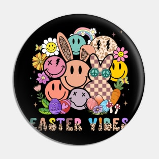 Easter Vibes Hippie Groovy Cute Bunny Ears Pin