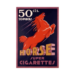 Horse Super Cigarettes - Vintage Art Deco Advertising Poster Design T-Shirt