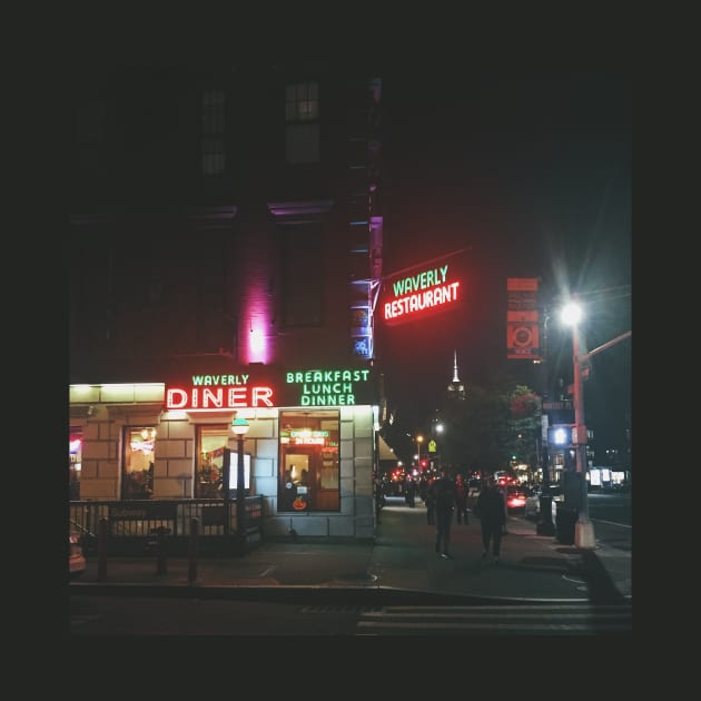 Waverly Diner Neon Night by offdutyplaces