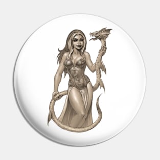 Sorceress and Dragon Pin