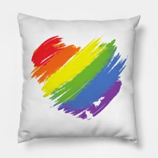 Love Heart paint stripes pocket design Pillow