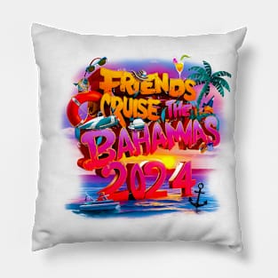 Bahamas Cruise 2024 Family Friends Group Vacation Matching Pillow