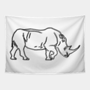 Minimalist Rhino Design Tapestry