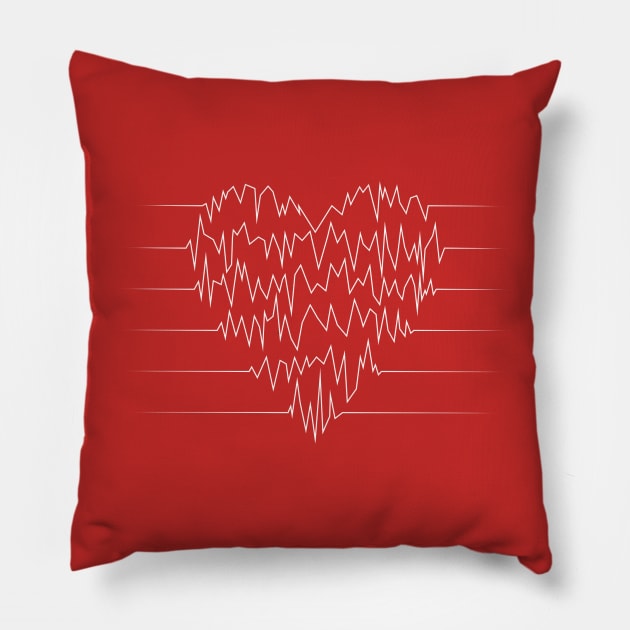 Heart Beat - White Pillow by lldesigns