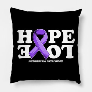 Hodgkin Lymphoma Cancer Support Violet Ribbon Support Hodgkin Lymphoma Cancer awareness Pillow