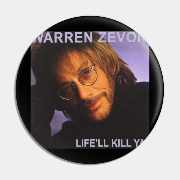 WARREN ZEVON MERCH VTG Pin by Kiecx Art