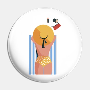 Girl On the Beach Pin