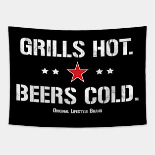 Grills Hot. Beers Cold. : Pit Master Lifestyle Tapestry