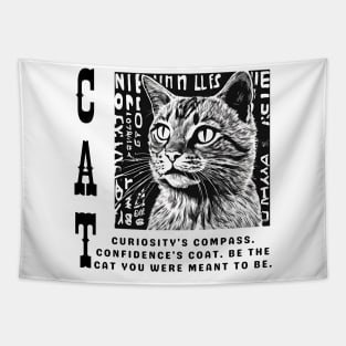 Be The Cat You Were Meant To Be: Motivational Quote Tapestry