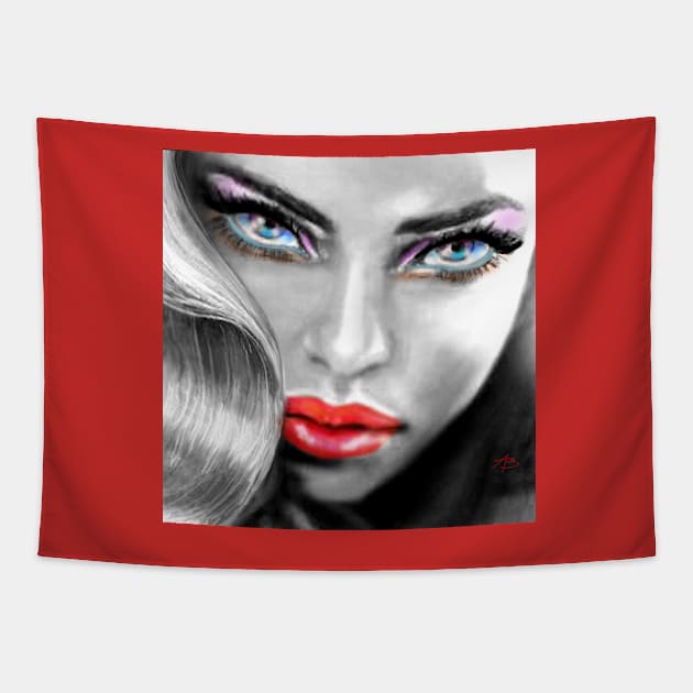 Blue Eyes Sensual sw Tapestry by Angie Braun