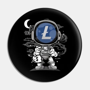 Astronaut Litecoin Lite Coin LTC To The Moon Crypto Token Cryptocurrency Wallet Birthday Gift For Men Women Kids Pin