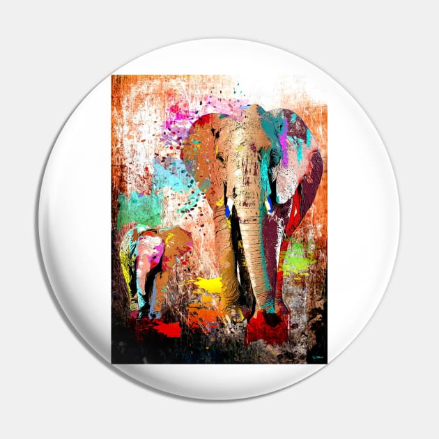 African Elephant Family Pin by danieljanda