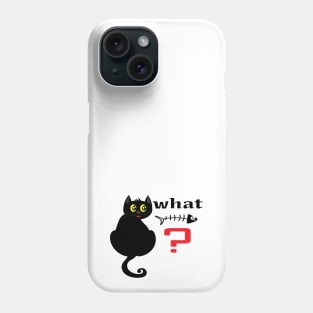 Meowtastic! Cat What? Black cat with his favorite things. Phone Case