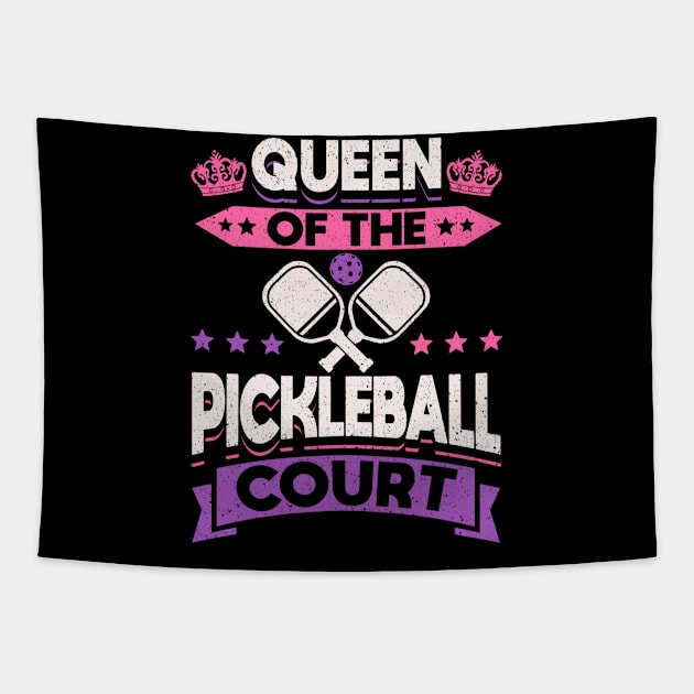 Pickleball Tournament Queen Of The Pickleball Court Tapestry by Caskara