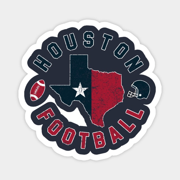 Vintage Houston Football Texas Map For Gameday Magnet by Hong Lien 