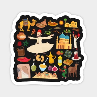 Morocco Travel Icons Magnet