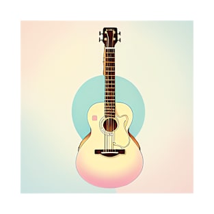 Beautiful Pastel Colors Acoustic Classical Guitar Drawing T-Shirt