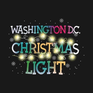 Funny Washington D.C. State Christmas Light Pyjama Cute Tee T-Shirt