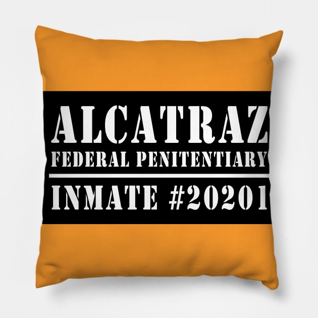 ALCATRAZ INMATE Pillow by BAJAJU