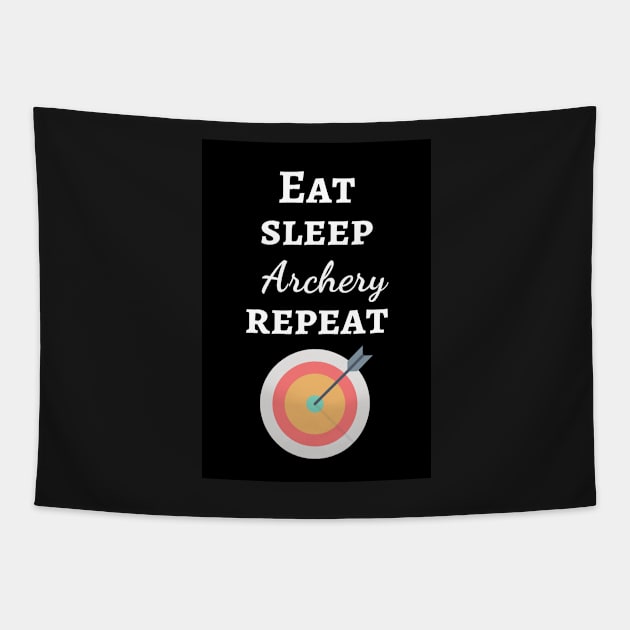 Eat Sleep Archery Repeat Tapestry by PinkPandaPress