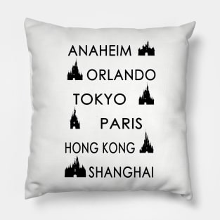 My Cities (Black on Color) Pillow