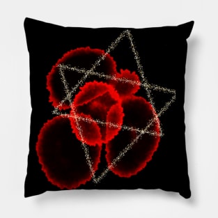 Red Splotches and Triangles Pillow