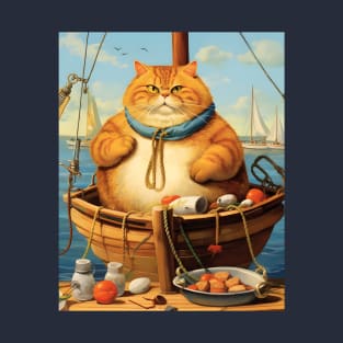 Cats at Sea: Fat Cats, little boats T-Shirt