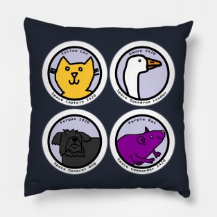 Funny Animals Space Crew Portraits Pillow