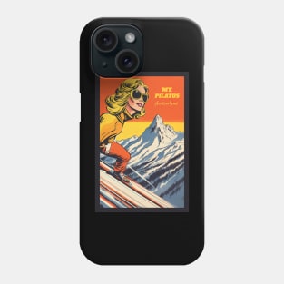 Mt. Pilatus,Switzerland, Ski poster Phone Case