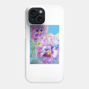 Purple Pansy Watercolor Painting Flowers Phone Case