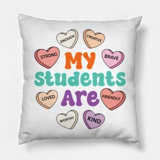 Teacher Valentines Day Positive Affirmations Candy Heart Pillow