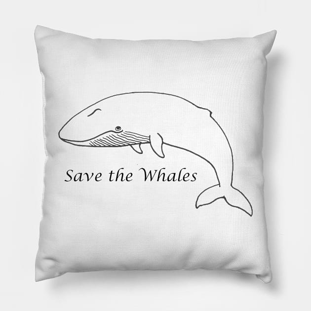 Save the Whales Pillow by BeeBabette