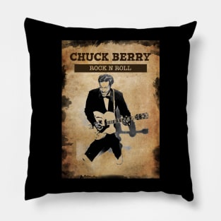 Vintage Old Paper 80s Style Chuck berry legends Pillow