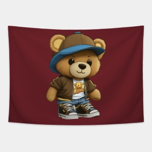 Brown Hip Hop Teddy Bear Tapestry