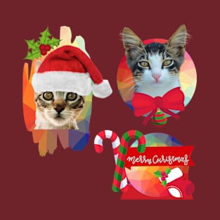 CHRISTMAS CAT STICKER T-Shirt