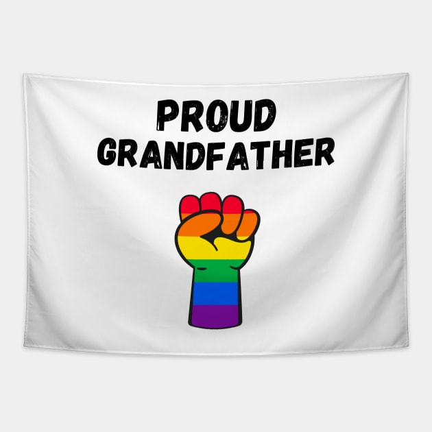 Proud Grandfather Rainbow Pride T Shirt Design Tapestry by Rainbow Kin Wear