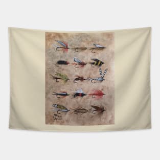 Trout flies collection Tapestry