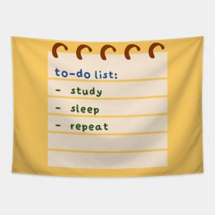 Study Sleep Repeat To-Do List Tapestry