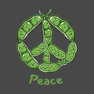 Green PEAS in a Pod (Peace) Symbol T-Shirt