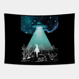 Cowgirl Alien Abduction Tapestry