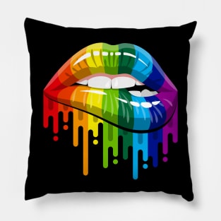 Rainbow Lips Pillow