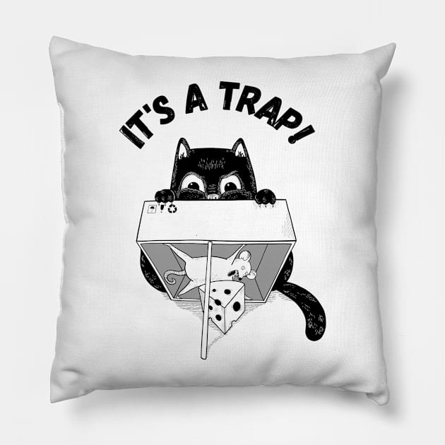 IT'S A TRAP Pillow by irvtolles