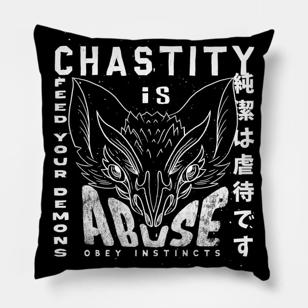 Chastity Is Abuse Pillow by Krobilad