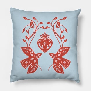 red birds and heart Pillow