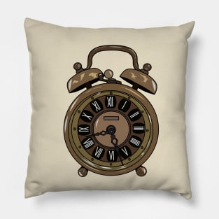 Alarm clock cartoon illustration Pillow