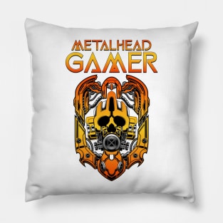 Metalhead Gamer Orange Pillow