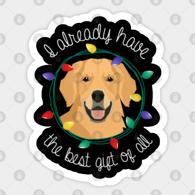 Golden Retriever Lover Christmas Gift I Love Golden Retrievers Golden Retriever Christmas Gift Sticker Teepublic