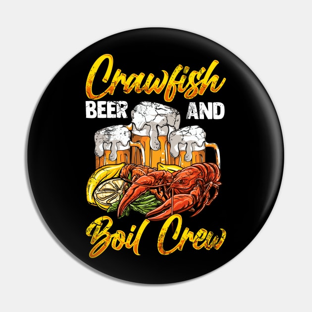 Crawfish Beer And Boil Crew Pin by E