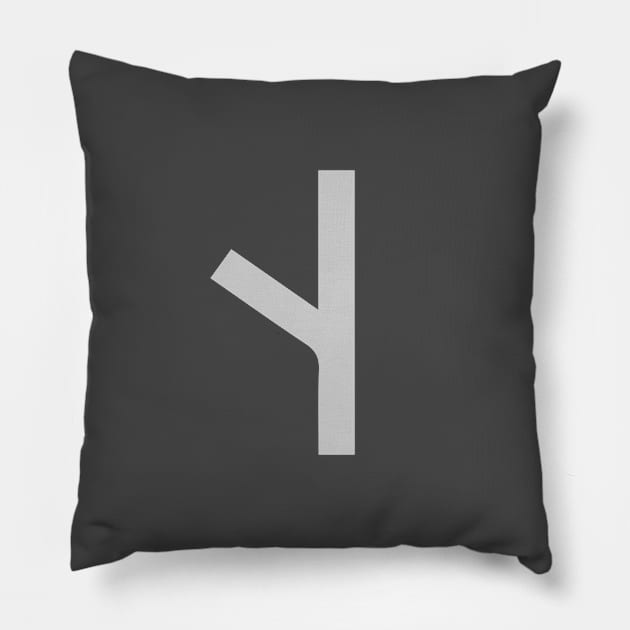 𐰭 - Letter NG - Old Turkic Alphabet Pillow by ohmybach